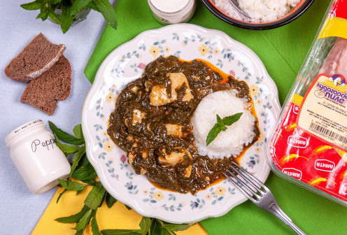 Пиле с лапад и ориз