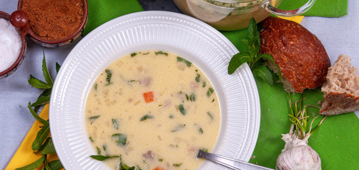 Пролетна супа с телешки език