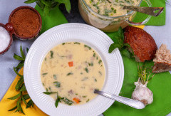 Пролетна супа с телешки език