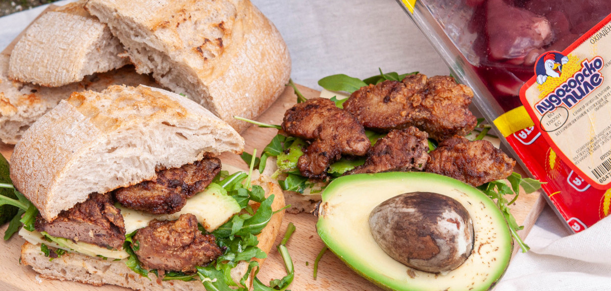 Чабата с пилешки дробчета